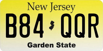 NJ license plate B84QQR