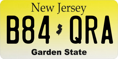 NJ license plate B84QRA