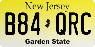 NJ license plate B84QRC