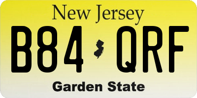 NJ license plate B84QRF
