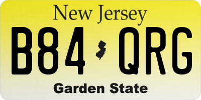 NJ license plate B84QRG