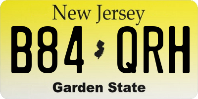 NJ license plate B84QRH