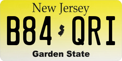 NJ license plate B84QRI