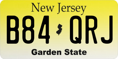 NJ license plate B84QRJ