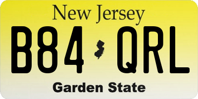 NJ license plate B84QRL