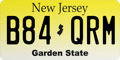 NJ license plate B84QRM