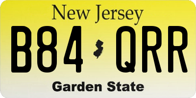 NJ license plate B84QRR