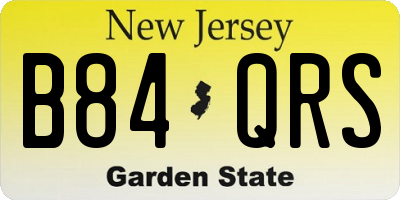 NJ license plate B84QRS