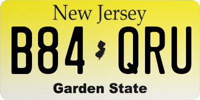 NJ license plate B84QRU