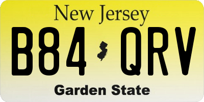 NJ license plate B84QRV