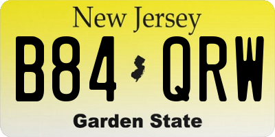 NJ license plate B84QRW