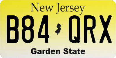 NJ license plate B84QRX