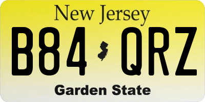 NJ license plate B84QRZ
