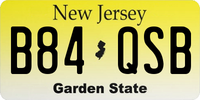 NJ license plate B84QSB