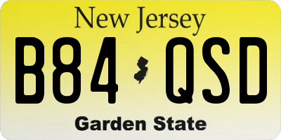 NJ license plate B84QSD
