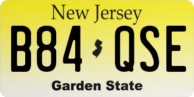 NJ license plate B84QSE
