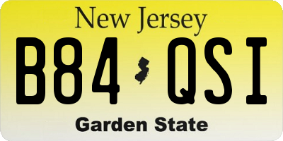NJ license plate B84QSI
