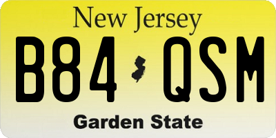 NJ license plate B84QSM