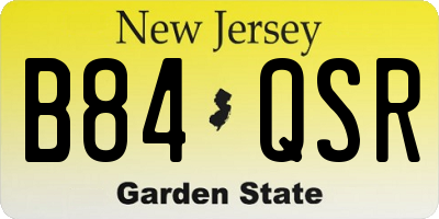 NJ license plate B84QSR