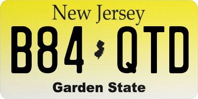 NJ license plate B84QTD