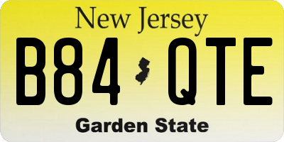NJ license plate B84QTE