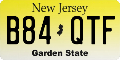 NJ license plate B84QTF