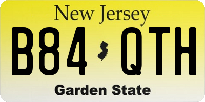 NJ license plate B84QTH