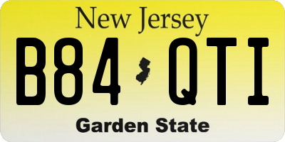 NJ license plate B84QTI
