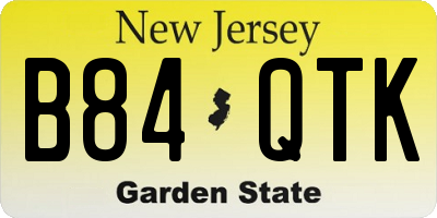 NJ license plate B84QTK