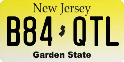 NJ license plate B84QTL