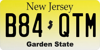 NJ license plate B84QTM