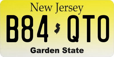 NJ license plate B84QTO