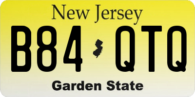 NJ license plate B84QTQ