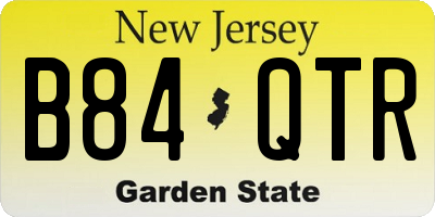 NJ license plate B84QTR