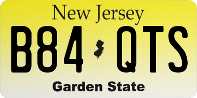 NJ license plate B84QTS