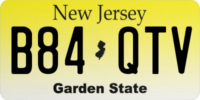 NJ license plate B84QTV