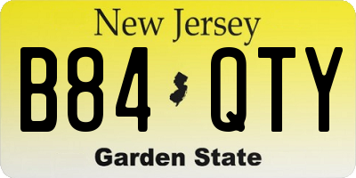 NJ license plate B84QTY