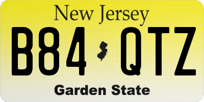 NJ license plate B84QTZ