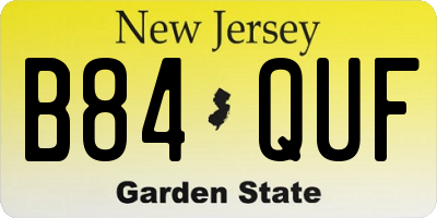 NJ license plate B84QUF