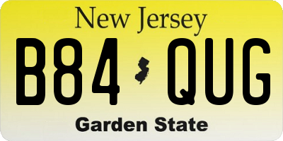 NJ license plate B84QUG