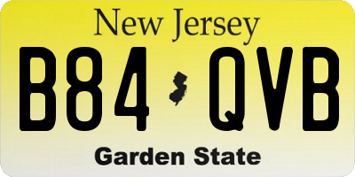 NJ license plate B84QVB