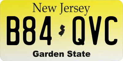 NJ license plate B84QVC