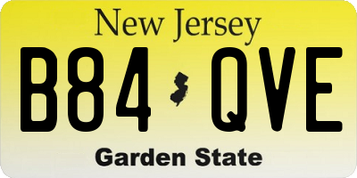 NJ license plate B84QVE