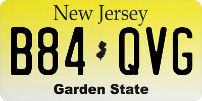NJ license plate B84QVG