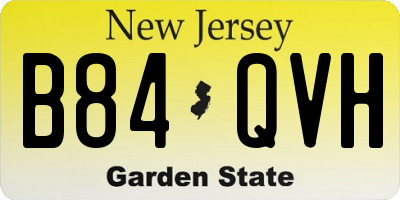 NJ license plate B84QVH