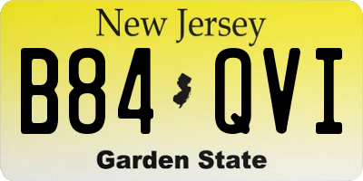 NJ license plate B84QVI