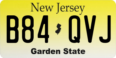 NJ license plate B84QVJ
