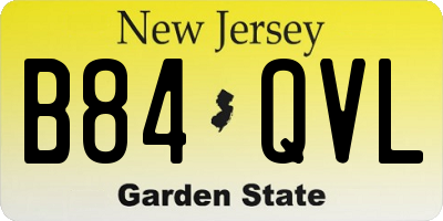 NJ license plate B84QVL