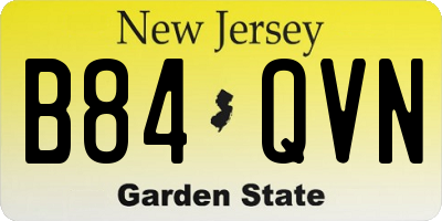 NJ license plate B84QVN