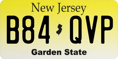 NJ license plate B84QVP
